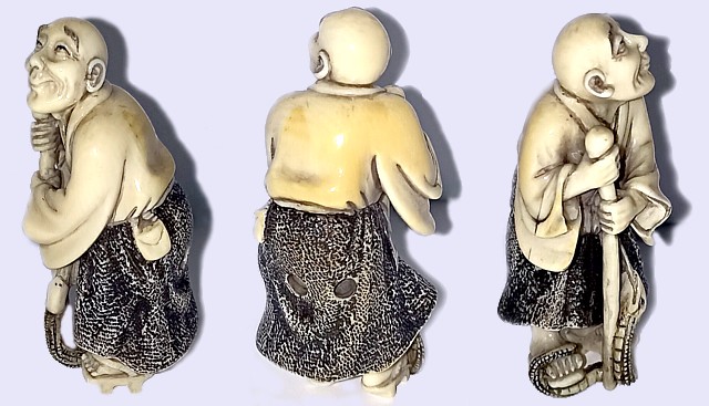 японская антикварная нэцкэ из слоновой кости, автор ТАДАМОРИ