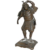 японская антикварная бронзовая статуэтка САМУРАЙ