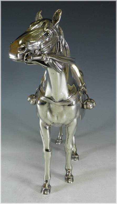 японская серебрянная скульптура Священная Лошадь Ками Ума, 1900-е гг.