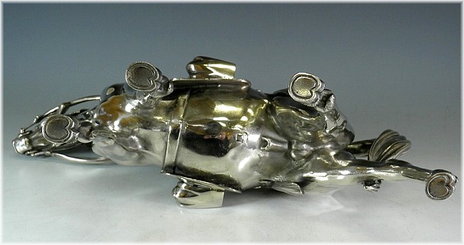 японская антикварная скульптура Священного Коня, серебро