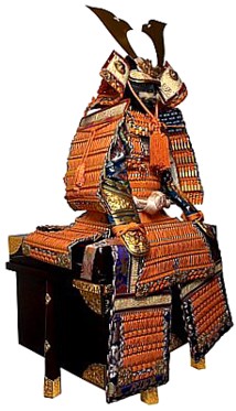 доспехи японского воина, интерьерная уменьшенная копия