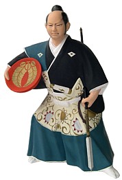 самурай с копьем, статуэтка из керамики, Япония, 1960-е гг.