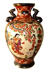 Японская фарфоровая напольная ваза Имари, фарфор, Япония, эпоха Мэйдзи