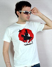 японская мужская футболка с самураем 