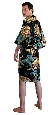 мужской короткий халат-кимоно из хлопка, сделано в Японии