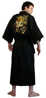 мужской халат-кимоно с вышивкой, хлопок 100%, сделано в Японии