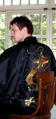 мужской халат-кимоно с вышивкой, Япония. Стильная одежда для дома из Японии