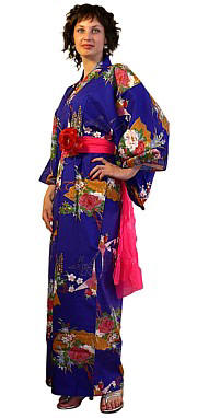 женский халат-кимоно из хлопка, Япония