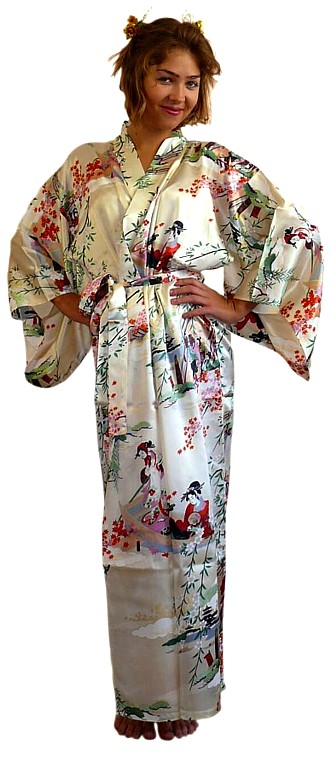 шелковый халат-кимоно - эксклюзивная одежда для дома из Японии