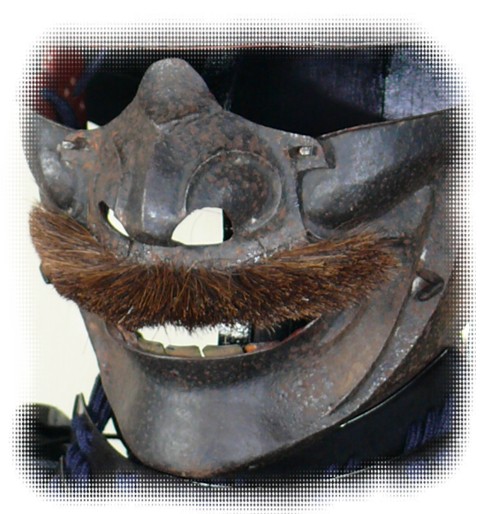 самурайская маска, деталь доспехов самурая эпохи Муромачи