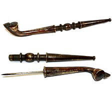японский антикварный потайной клинок в виде курительной трубки, эпоха Эдо