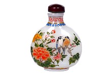 антикварныйя японский парфюмерный флакон с росписью