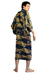 японское мужское кимоно из тонкой шерсти, винтаж